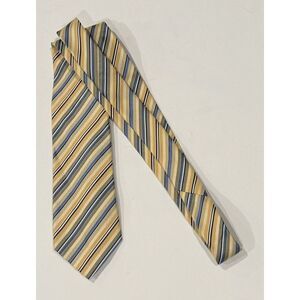 Ermenegildo ZEGNA Tie Yellow Striped Men's‎ Silk Italian Necktie 58"